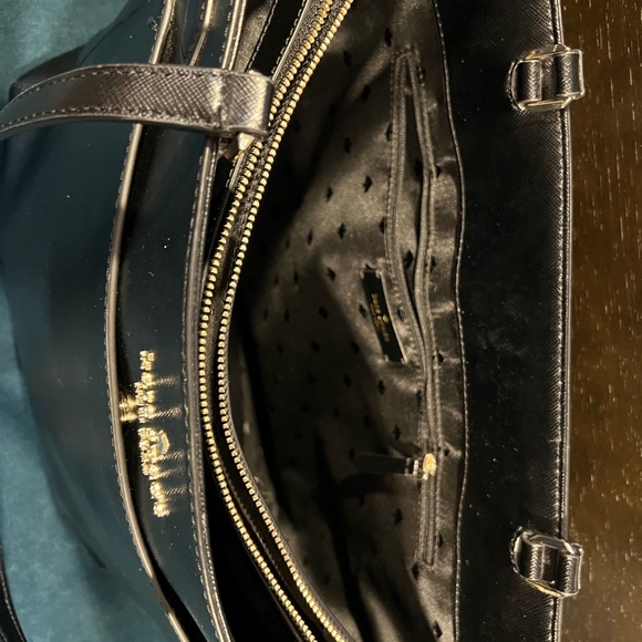 Large black leather Kate Spade tote - Picture 3 of 7